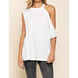 NEW POL one shoulder ribbed top in ivory